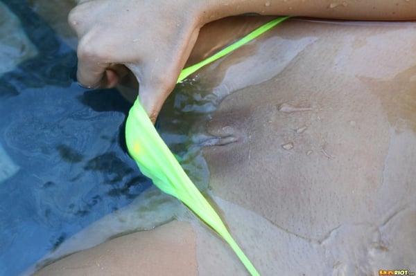 Picture by glambabes-galleries showing 'Karina White - Neon Yellow G-string Bikini' number 23