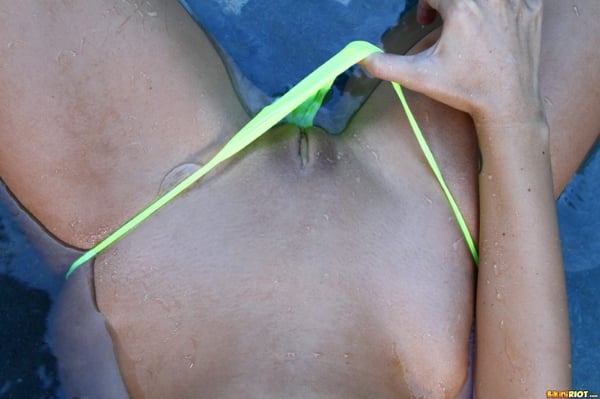Picture by glambabes-galleries showing 'Karina White - Neon Yellow G-string Bikini' number 22