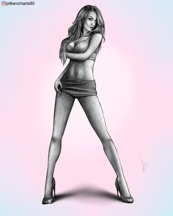 Picture by pit80 saying 'Re-Drawn Another Art For AVN Model Britney Amber, By Me'