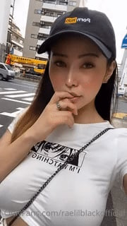 Picture by glambabes-gifs saying 'flashing nice tits on the streets'