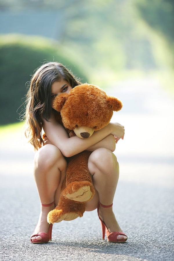 Picture by glambabes-galleries showing 'Young looking teen Nika poses naked on a road with a stuffed bear' number 10