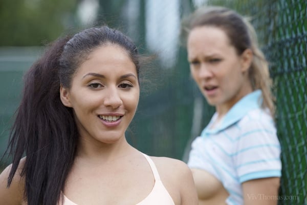 Picture by glambabes-galleries showing 'Lesbian teens Liv Revamped & Blue Angel have sex on a tennis court and indoors' number 7