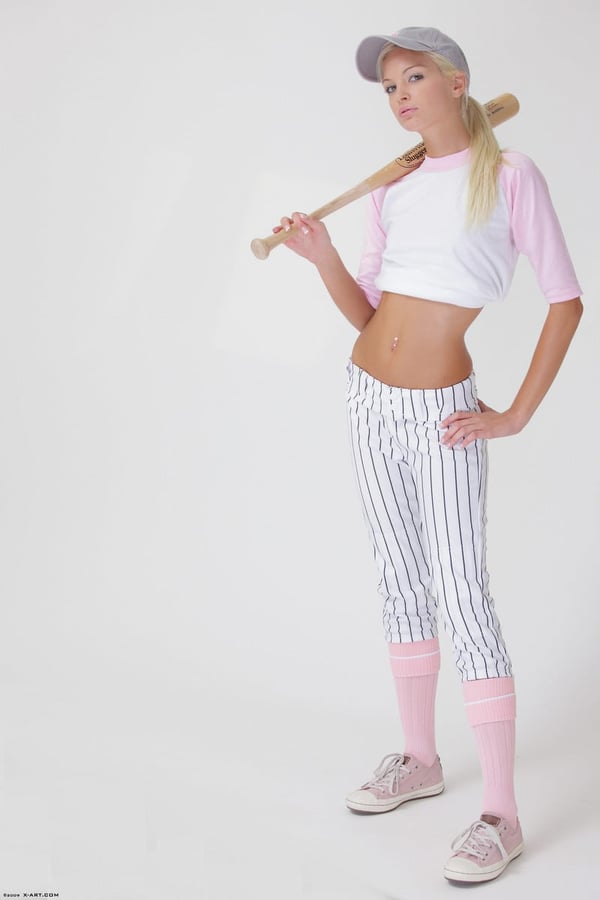 Picture by glambabes-galleries showing 'Baseball cutie Francesca loses her uniform to expose her skinny teen body' number 12