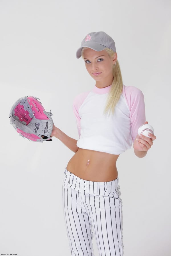 Picture by glambabes-galleries showing 'Baseball cutie Francesca loses her uniform to expose her skinny teen body' number 10