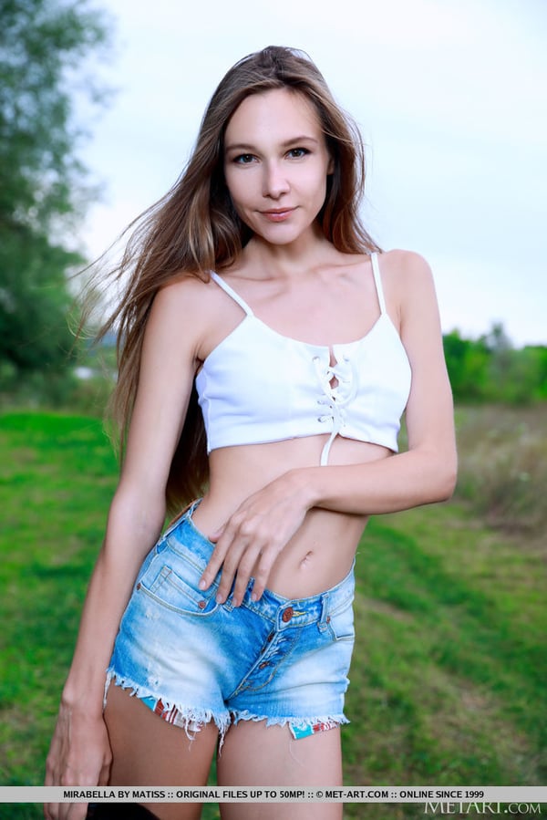 Picture by glambabes-galleries showing 'Leggy teen Mirabella gets completely naked in the countryside' number 16