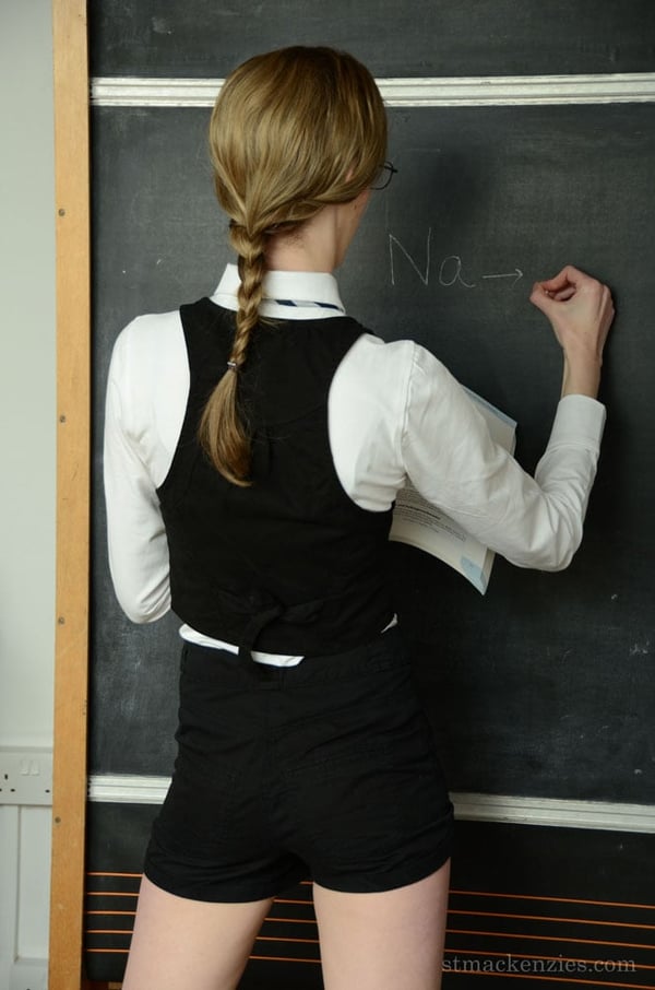 Picture by glambabes-galleries showing 'Schoolgirl Melissa Thompson stands at the chalkboard after stripping naked' number 13