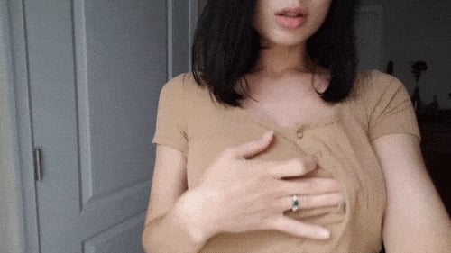 Picture by glambabes-gifs showing 'Sexy brunette let loose her big tits' number 1