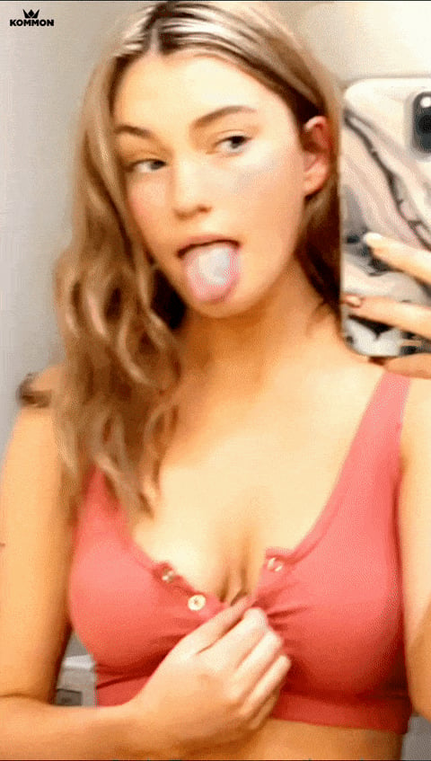 Picture by glambabes-gifs saying 'Cutie takes selfie flashing her perfect tits'