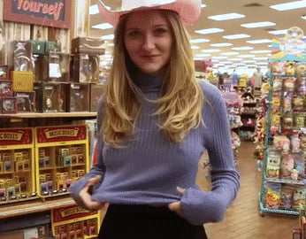 Picture by glambabes-gifs saying 'Katie Darling Flashing in Store'