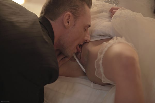 Picture by glambabes-galleries showing 'Hot young bride suck her new husbands cock and rides cowgirl on wedding night' number 10