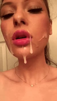 Picture showing MM - Messy facial dripping cum
