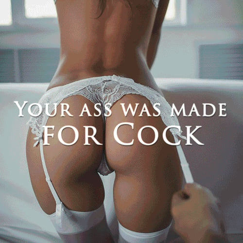 Picture by glambabes-gifs saying 'Your Ass Was Made For Cock'