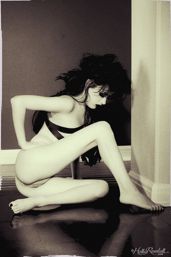 Picture by glambabes-galleries showing 'Goth model Heather Joy goes barefoot during black and white shoot' number 5
