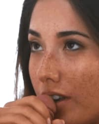 Sexy freckled gal gives bj