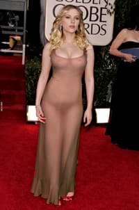 Scarlett Johansson in a see-through dress at the Golden Globes
