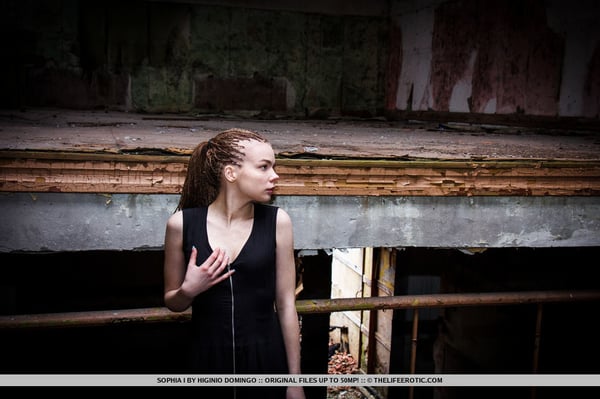 Picture by glambabes-galleries showing 'Slender teen Sophia I stands naked after disrobing in an abandoned building' number 15